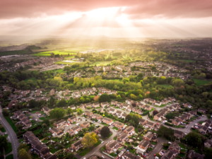 Aerial Shot of a Well-Developed Neighborhood